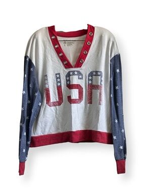 Weekend Soul USA Top Shirt Large Red White Blue